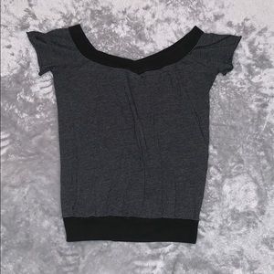 Wet Seal Black Sweetheart Neck Tee